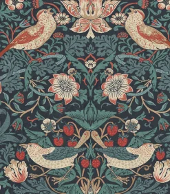 Vliesbehang Strawberry Thief Deep Blue