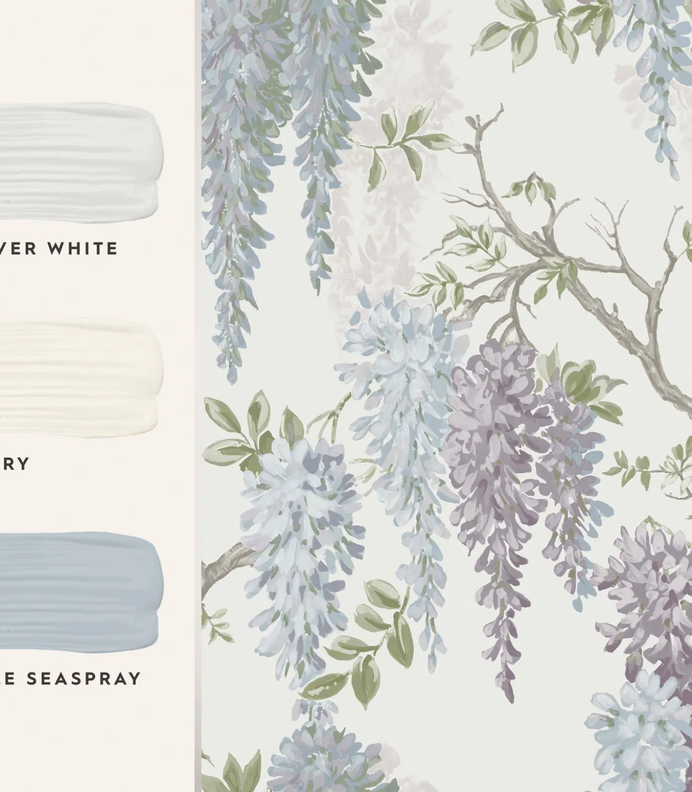 Vliesbehang Wisteria Garden Pale Iris |