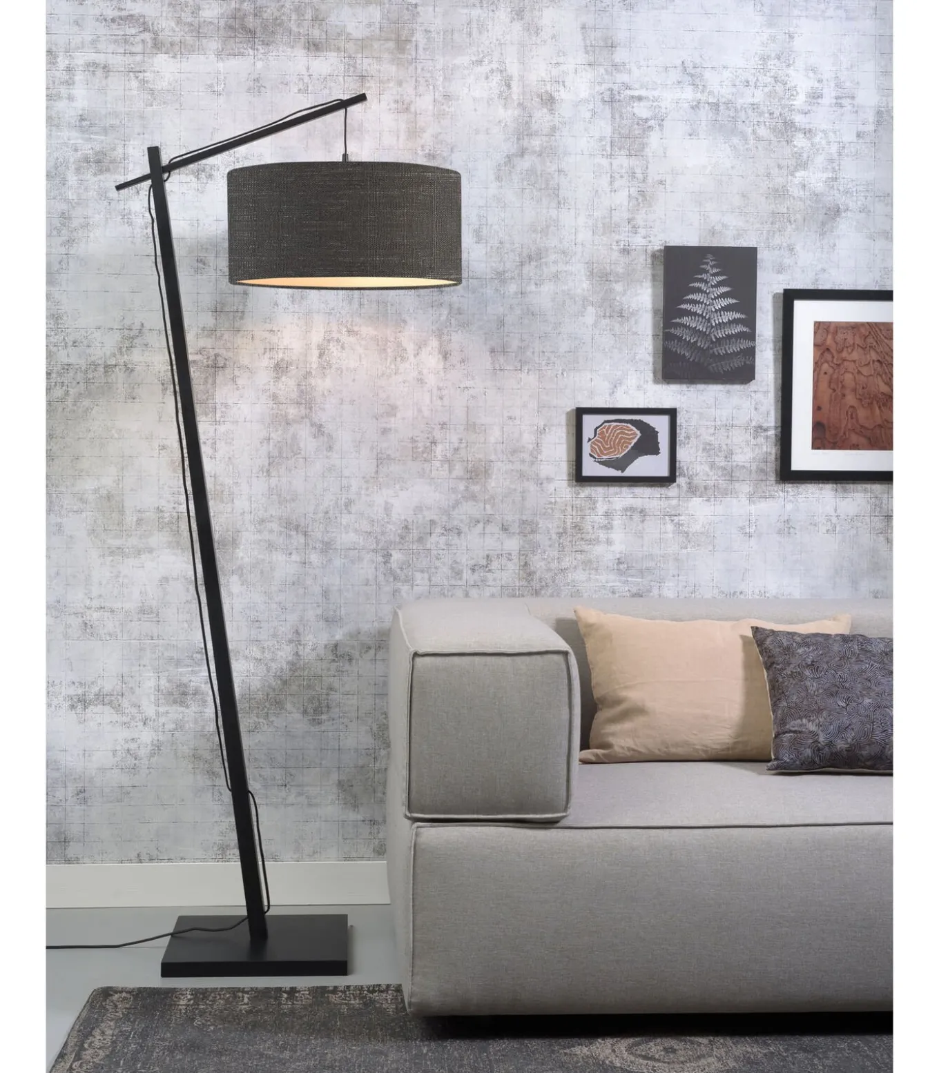 Vloerlamp Andes - Zwart/Donkergrijs - 72x47x176cm
