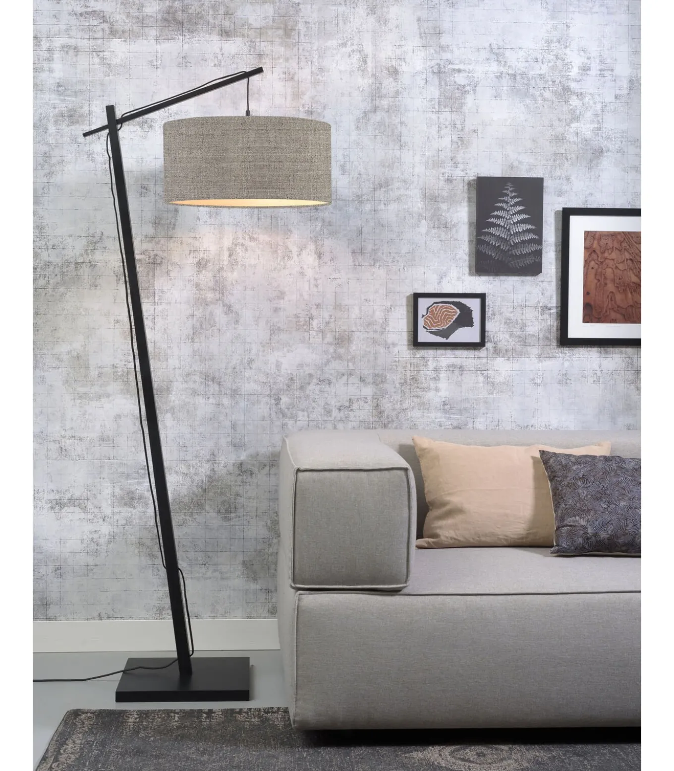 Vloerlamp Andes - Zwart/Taupe - 72x47x176cm