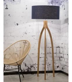 Vloerlamp Annapurna - Blauw/Bamboe - Ø60cm