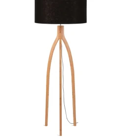Vloerlamp Annapurna - Zwart/Bamboe - Ø60cm