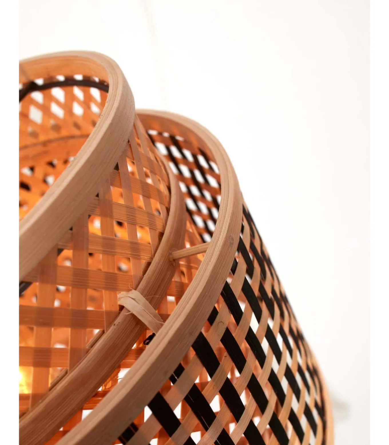 Vloerlamp Bhutan - Bamboe/Zwart - Ø25x130cm