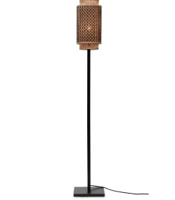 Vloerlamp Bhutan - Zwart/Bamboe - 20x20x145cm