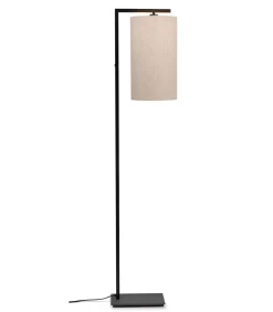 Vloerlamp Boston - Zwart/Naturel - 30x25x160cm