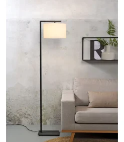 Vloerlamp Boston - Zwart/Wit - 30x32x160cm