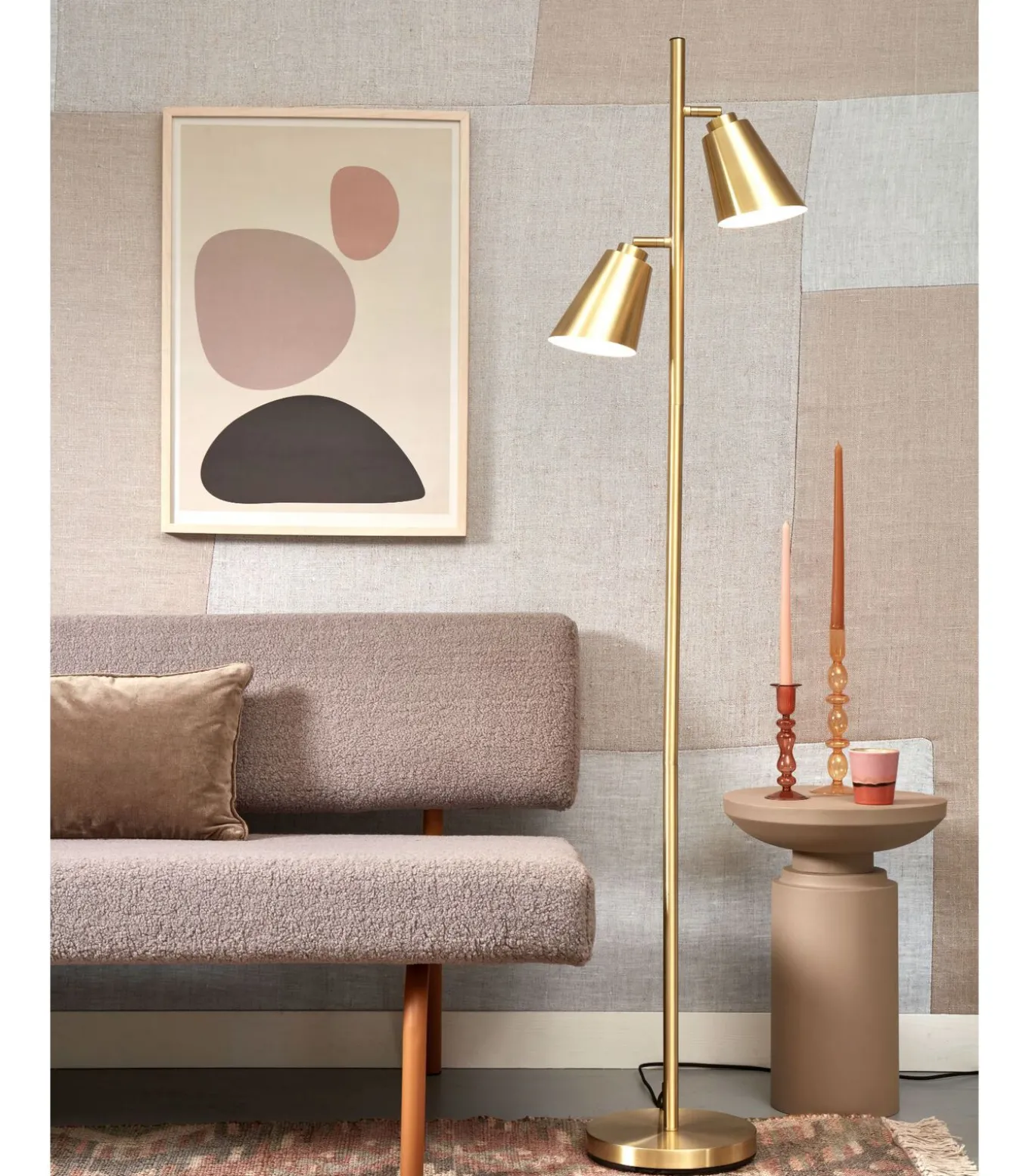 Vloerlamp Bremen - Goud - 45x25x162cm - 2L