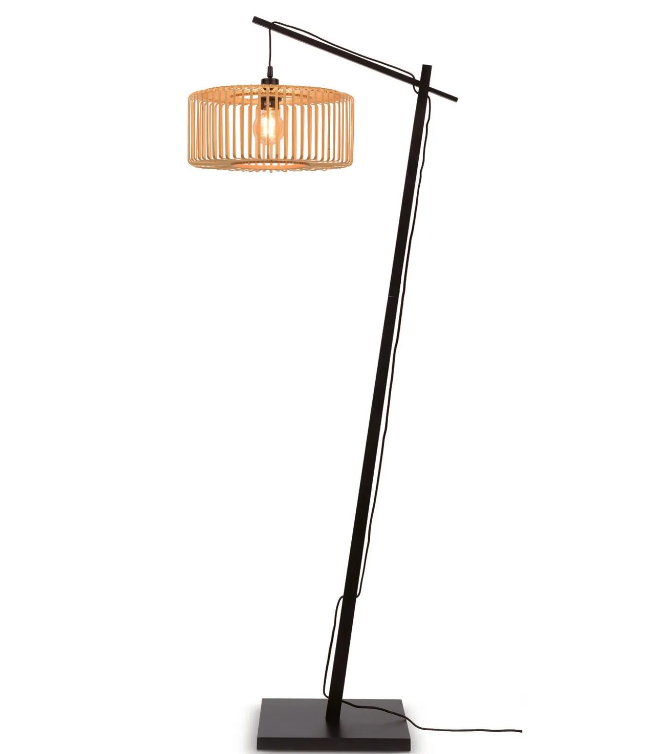 Vloerlamp Bromo - Bamboe Zwart/Naturel - 68x40x176cm