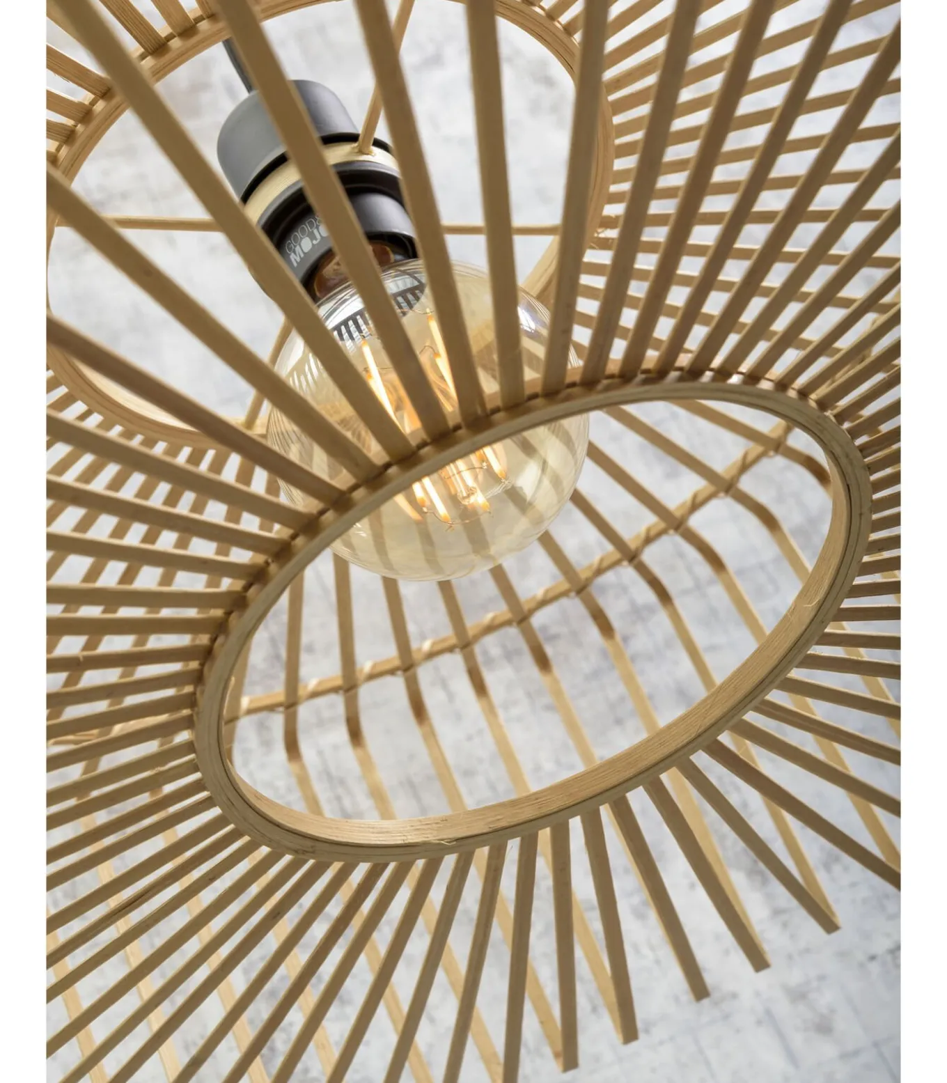 Vloerlamp Bromo - Bamboe Zwart/Naturel - 68x40x176cm