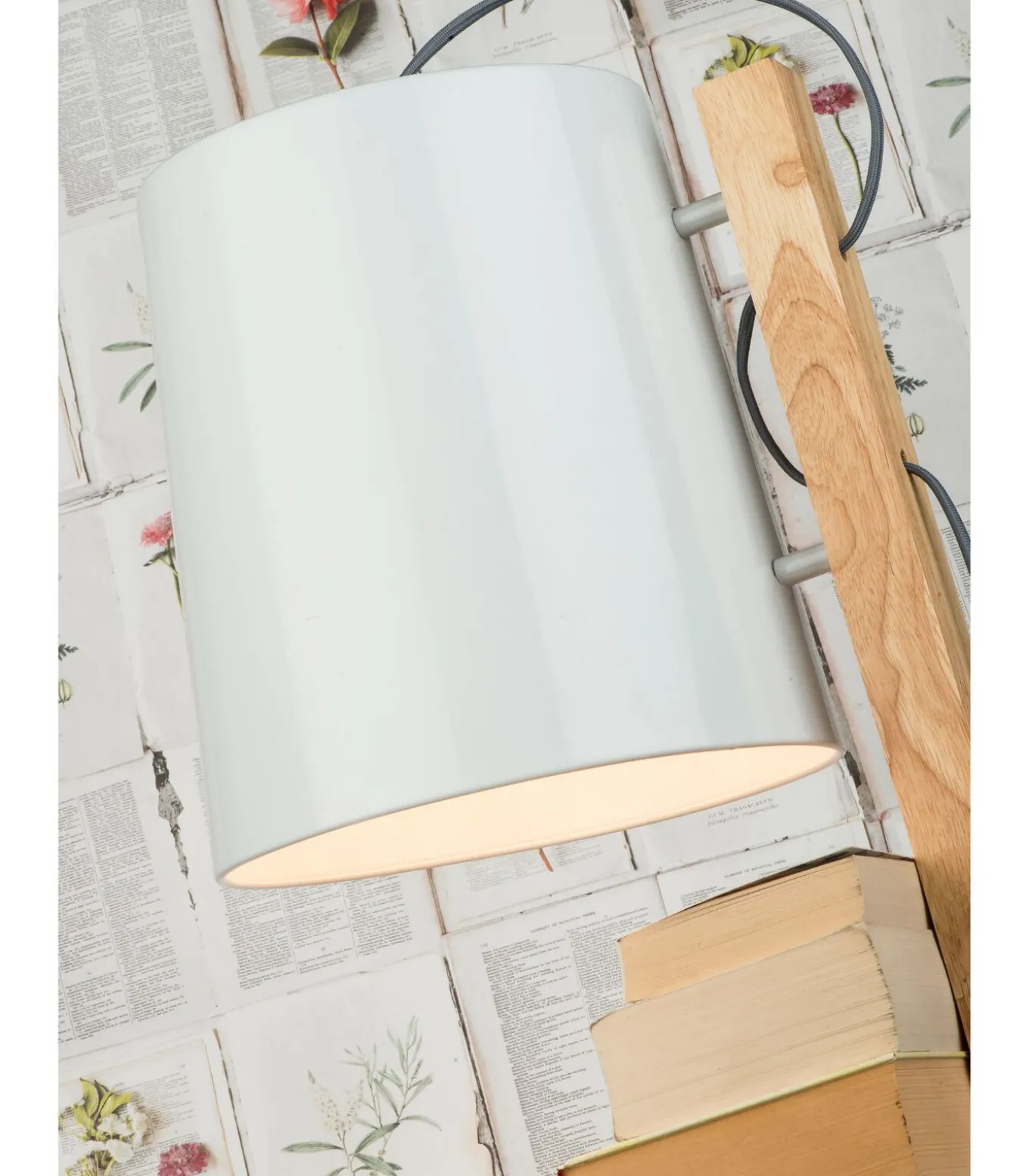 Vloerlamp Cambridge - Wit/Naturel - 38x30x168cm