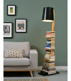 Vloerlamp Cambridge - Zwart/Naturel - 38x30x168cm