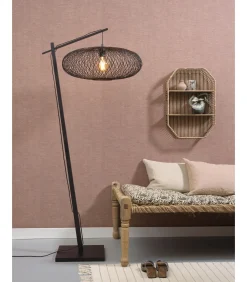 Vloerlamp Cango - Bamboe Zwart/Zwart - 80x60x176cm