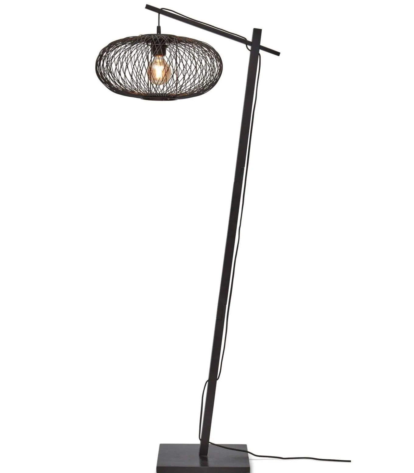 Vloerlamp Cango - Bamboe Zwart/Zwart - 62x40x150cm