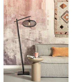 Vloerlamp Cango - Bamboe Zwart/Zwart - 62x40x150cm