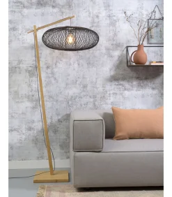 Vloerlamp Cango - Bamboe/Zwart- 80x60x176cm