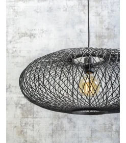 Vloerlamp Cango - Bamboe/Zwart- 80x60x176cm