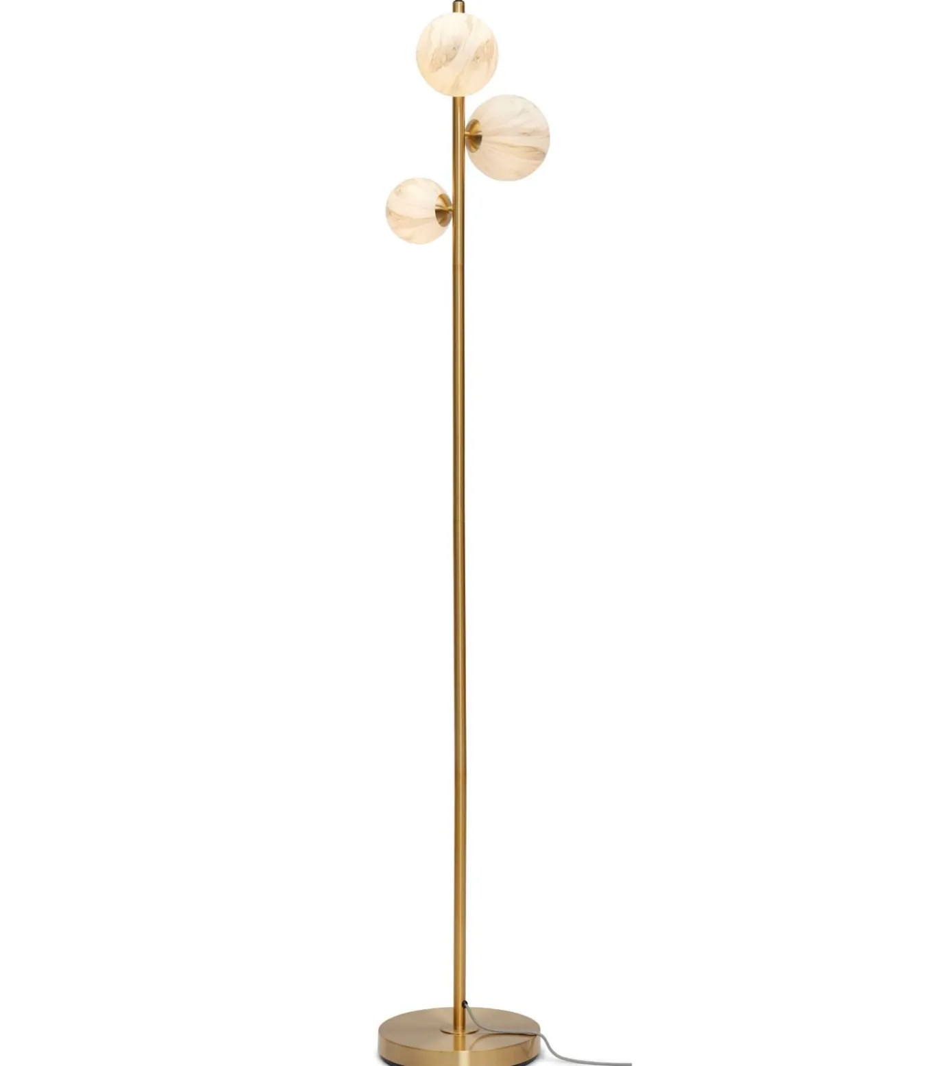 Vloerlamp Carrara - Goud/Wit - 30x30x160cm - 3L
