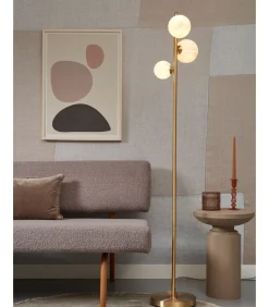 Vloerlamp Carrara - Goud/Wit - 30x30x160cm - 3L