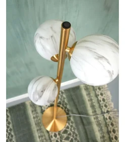 Vloerlamp Carrara - Goud/Wit - 30x30x160cm - 3L