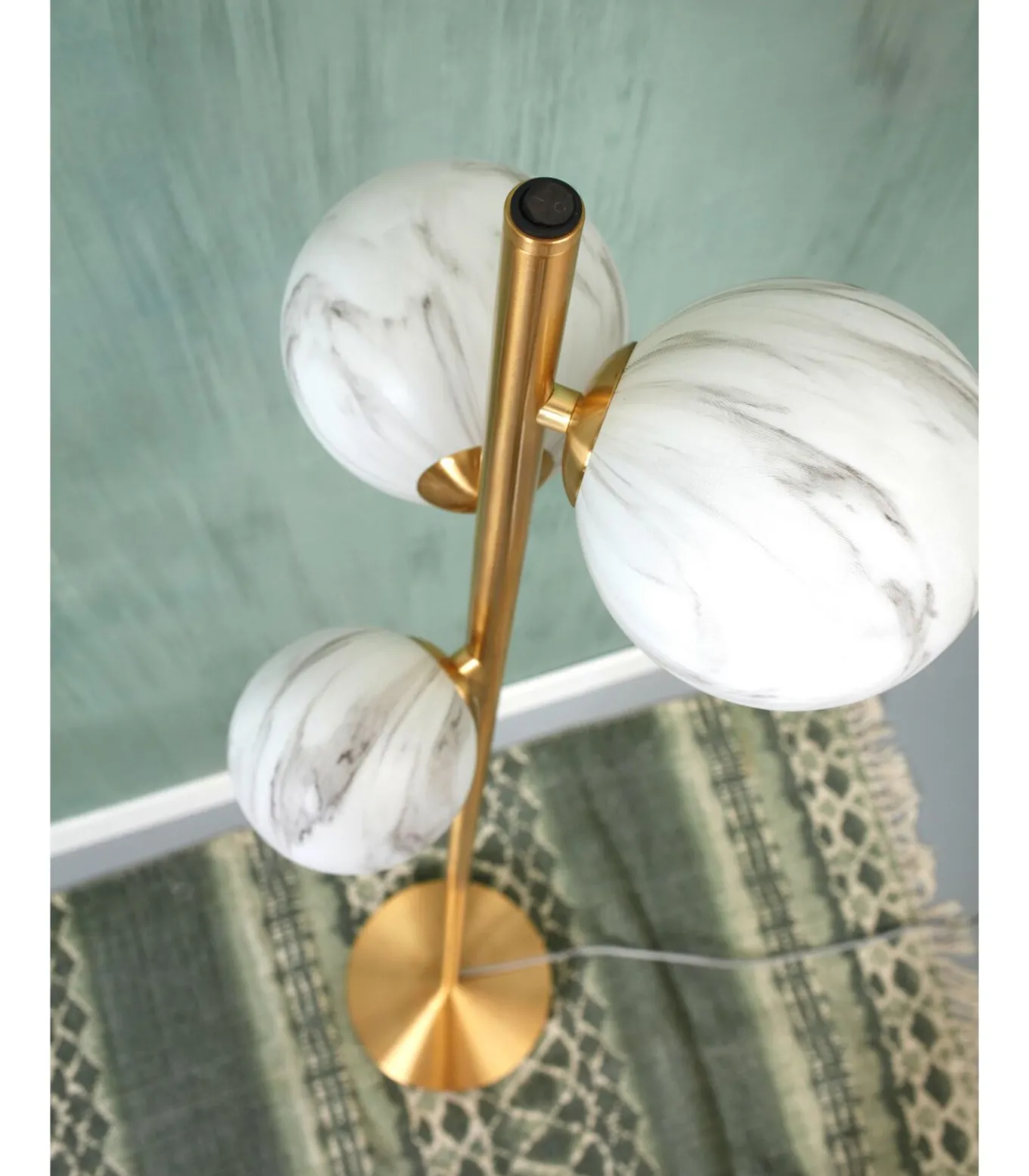 Vloerlamp Carrara - Goud/Wit - 30x30x160cm - 3L