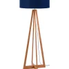 Vloerlamp Everest - Blauw/Bamboe - Ø60cm