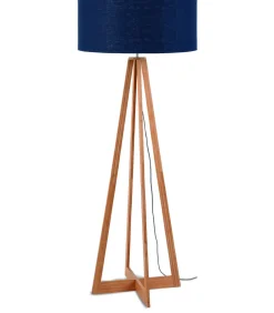 Vloerlamp Everest - Blauw/Bamboe - Ø60cm