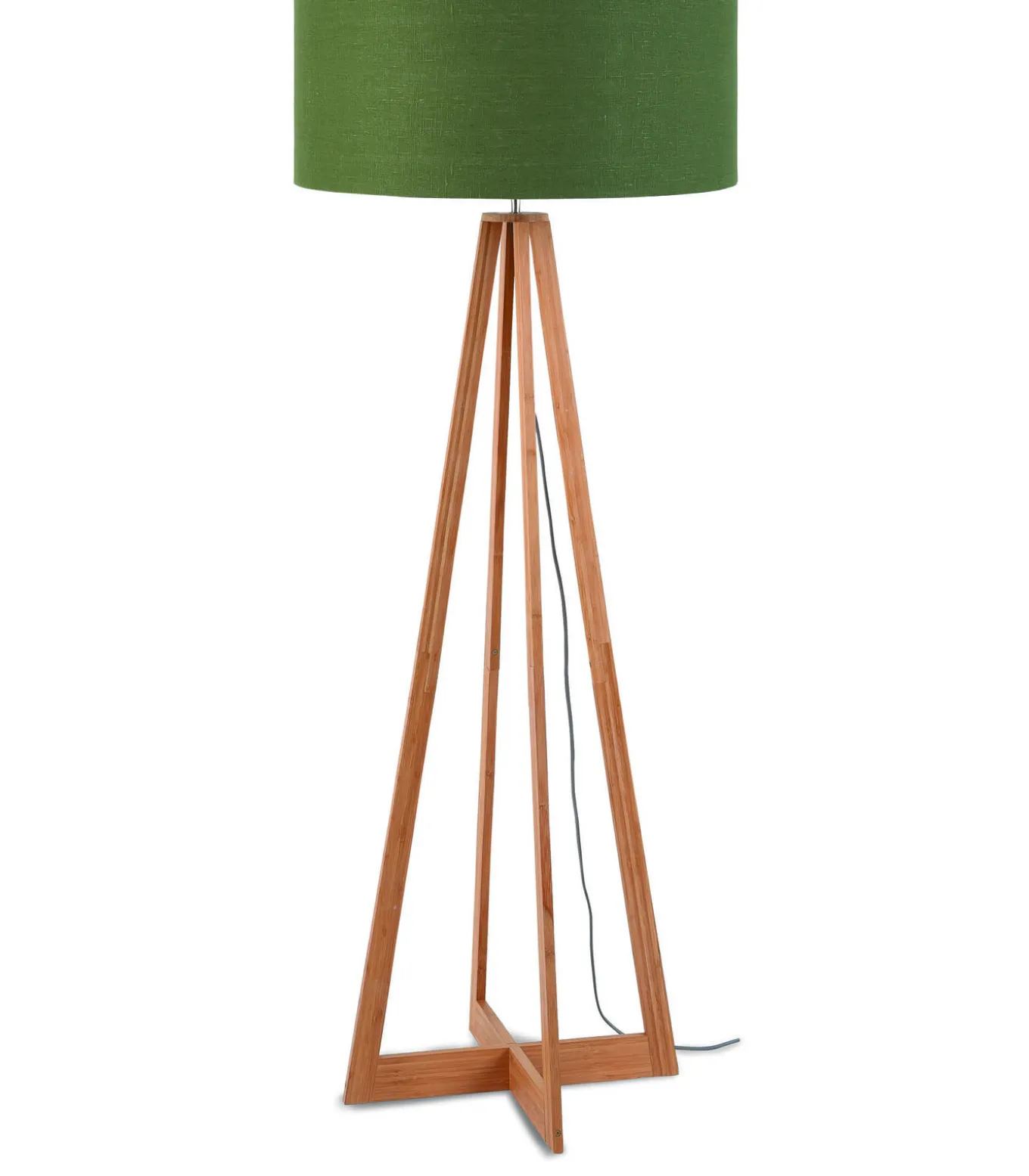 Vloerlamp Everest - Groen/Bamboe - Ø60cm
