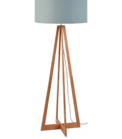Vloerlamp Everest - Lichtgrijs/Bamboe - Ø60cm