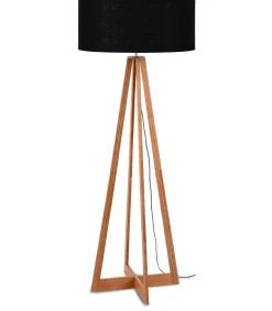 Vloerlamp Everest - Zwart/Bamboe - Ø60cm