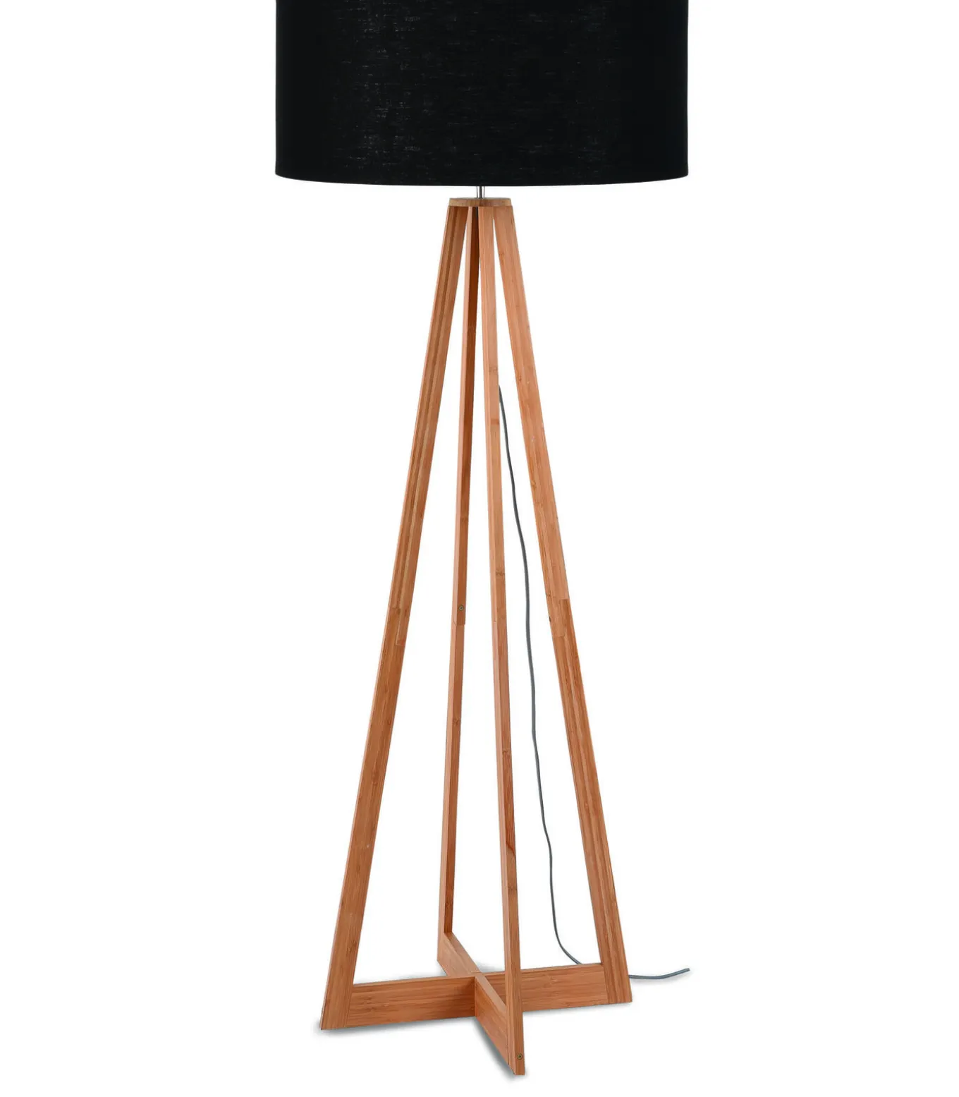 Vloerlamp Everest - Zwart/Bamboe - Ø60cm