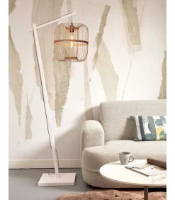 Vloerlamp Hokkaido - Bamboe Wit/Naturel - 63x36x176cm