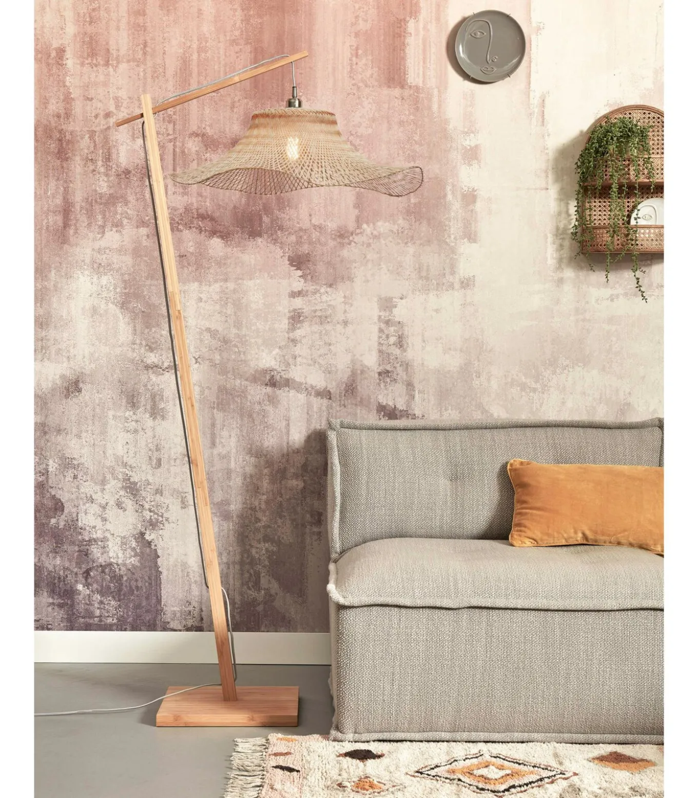 Vloerlamp Ibiza - Bamboe - 83x65x176cm