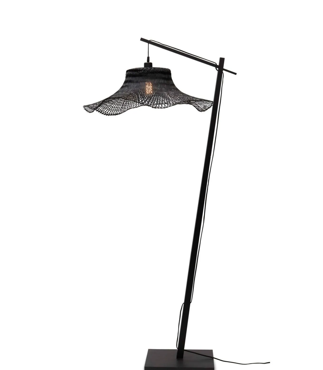 Vloerlamp Ibiza - Bamboe Zwart - 83x65x176cm