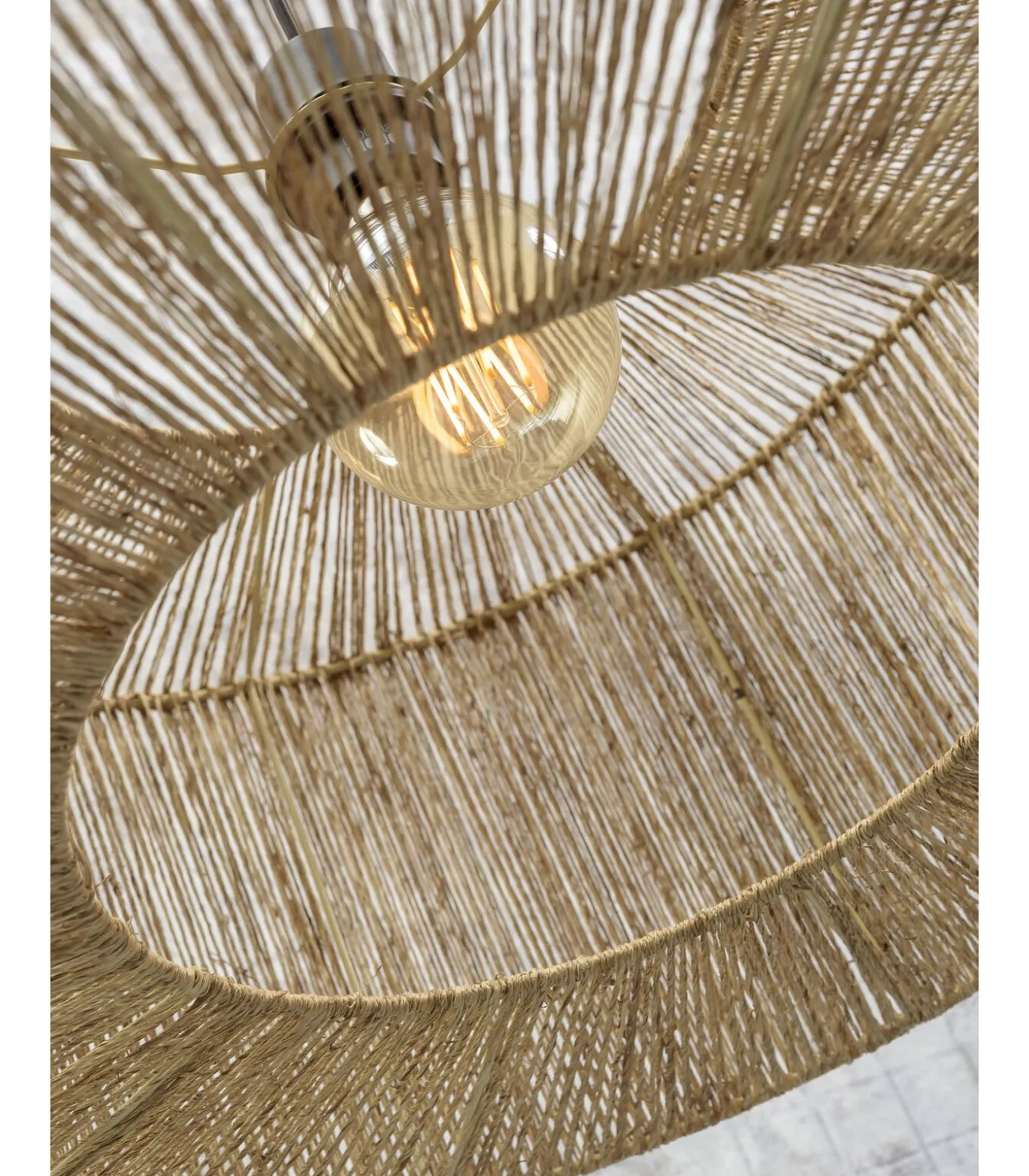 Vloerlamp Iguazu - Bamboe Zwart/Jute - 73x50x176cm