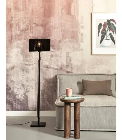 Vloerlamp Iguazu - Bamboe/Jute Zwart - Ø30x126cm