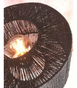 Vloerlamp Iguazu - Bamboe/Jute Zwart - Ø30x126cm