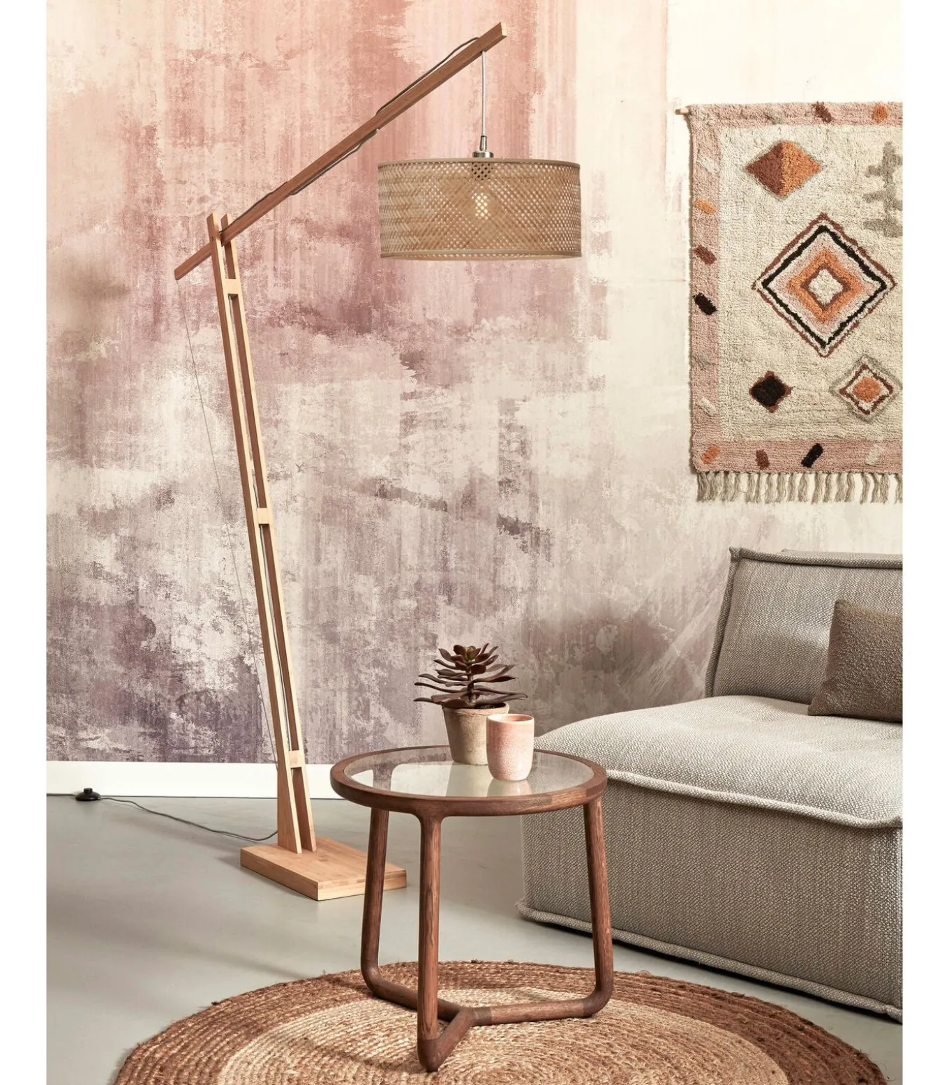 Vloerlamp Java - Bamboe - 175x50x207cm