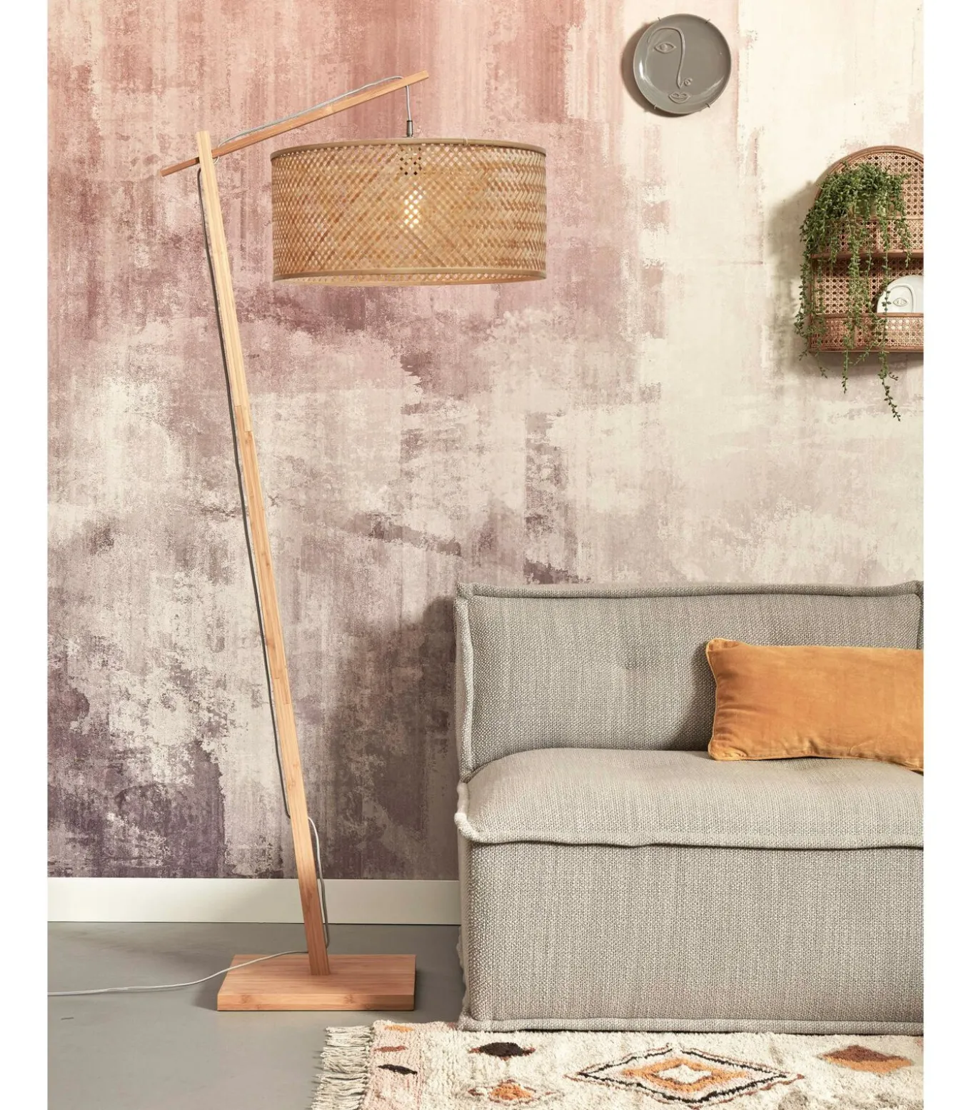 Vloerlamp Java - Bamboe - 75x50x176cm