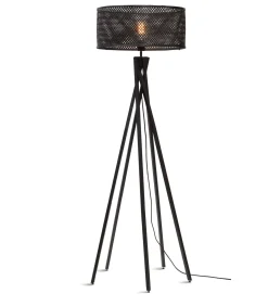 Vloerlamp Java - Bamboe Zwart - Ø50x146cm