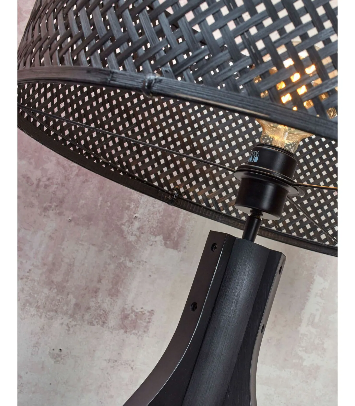 Vloerlamp Java - Bamboe Zwart - 50x50x145cm - Driepoot