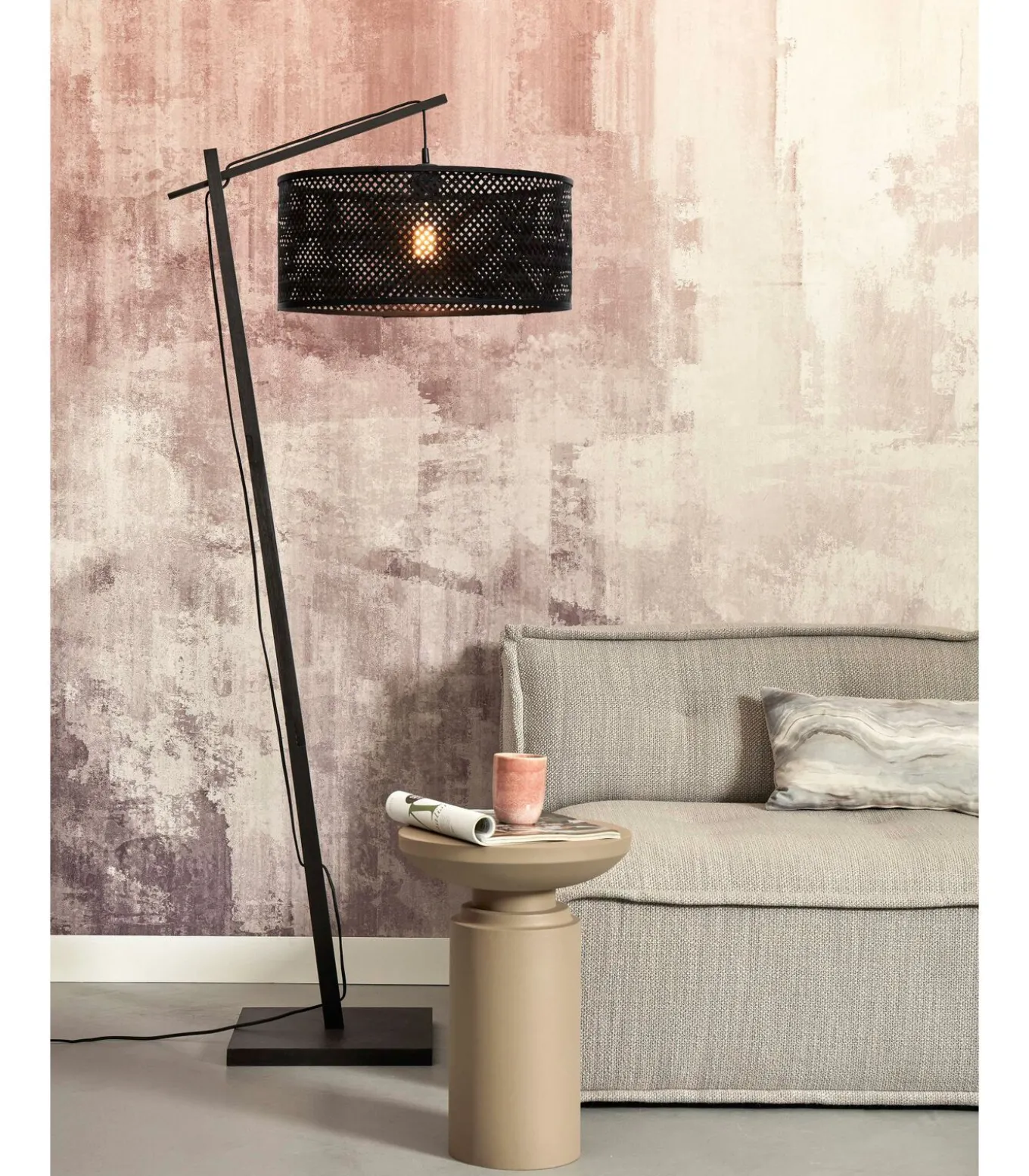 Vloerlamp Java - Bamboe Zwart - 75x50x176cm