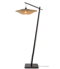 Vloerlamp Kalimantan - Zwart/Naturel - 80x60x176cm
