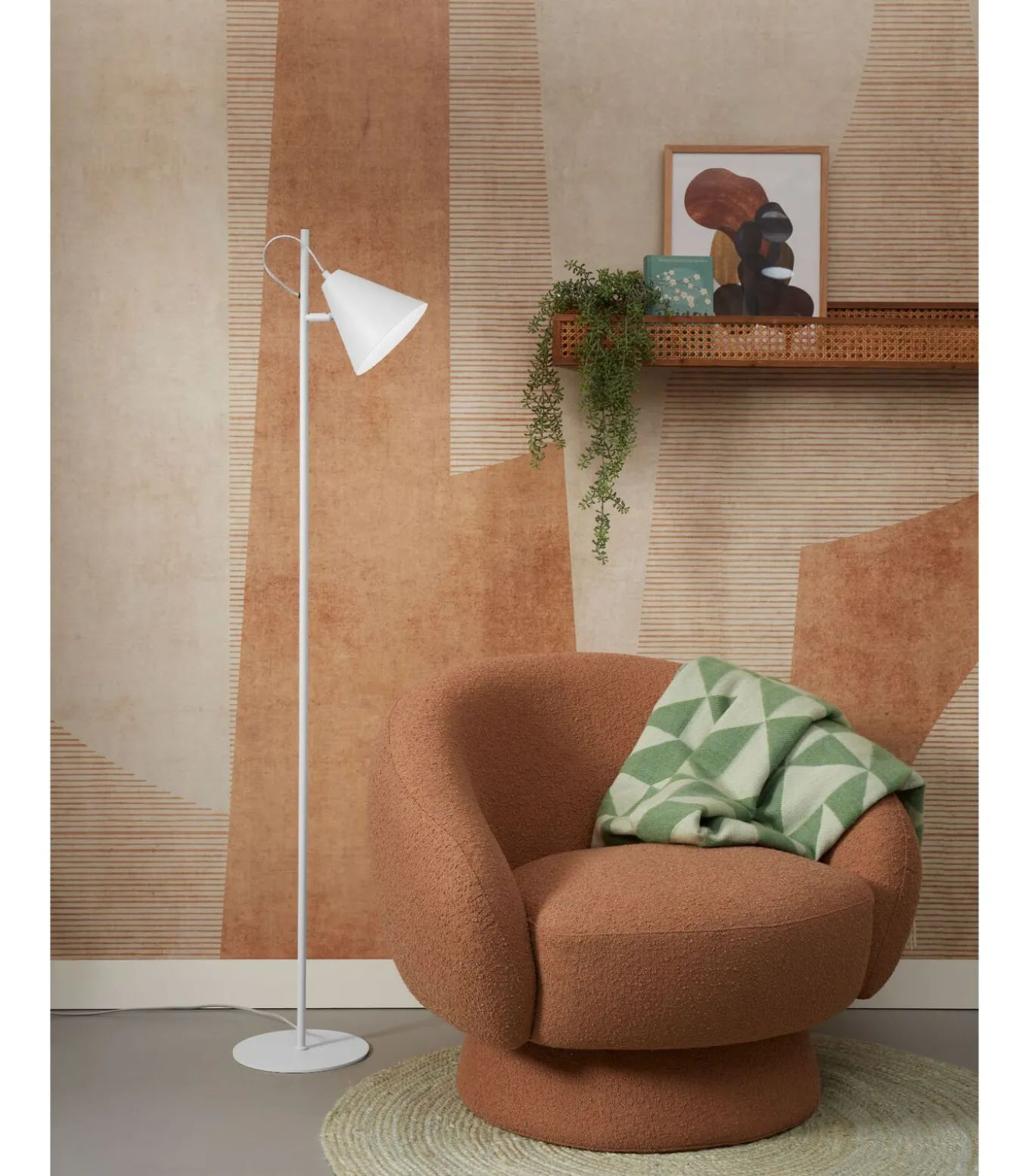 Vloerlamp Lisbon - Wit - 25x35.5x151cm