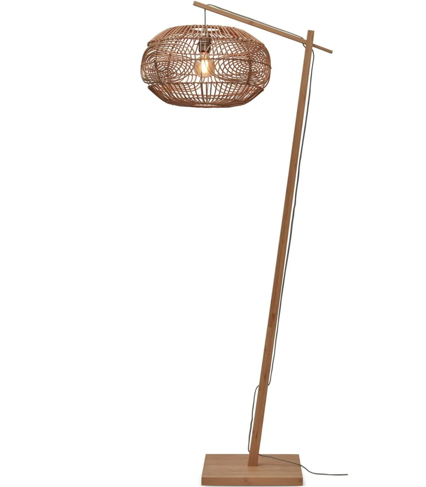 Vloerlamp Madeira - Bamboe/Rotan - 74x48x176cm
