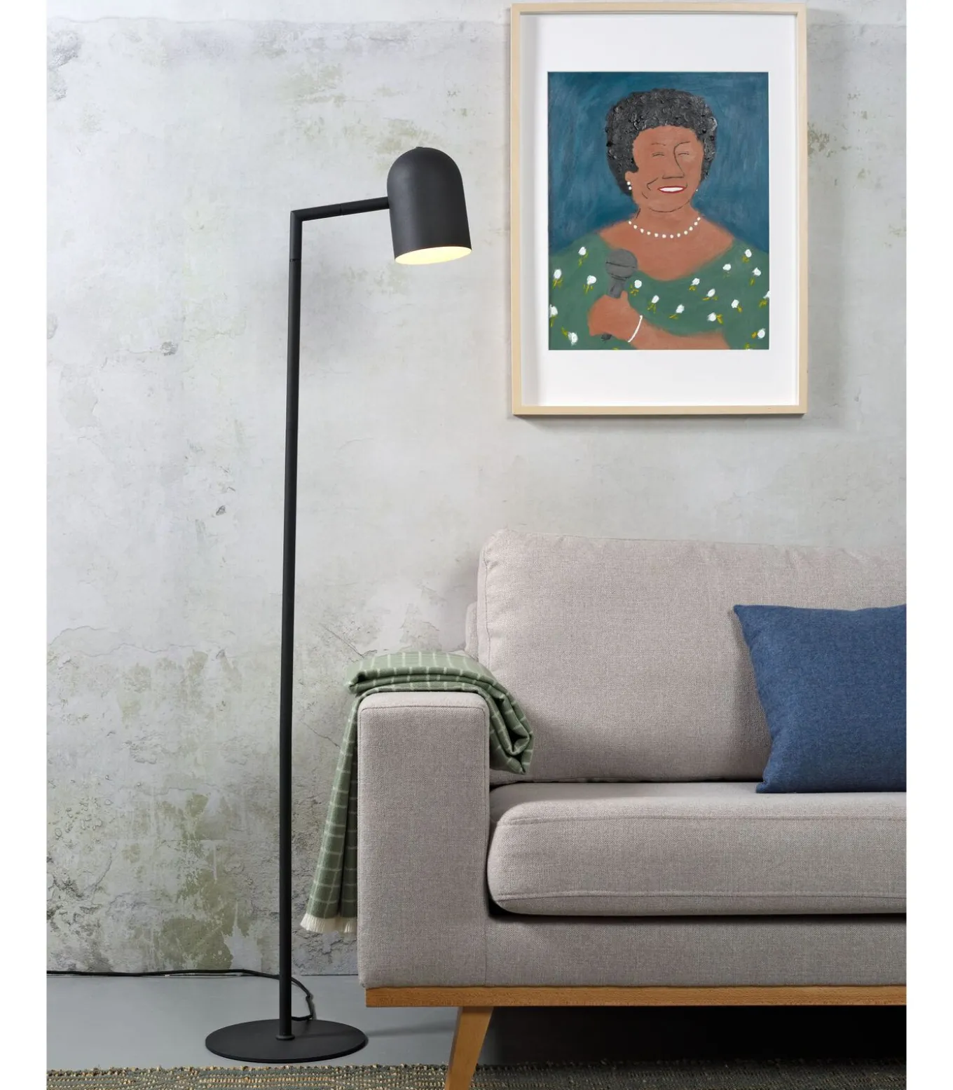 Vloerlamp Marseille - Zwart - 40x25x141cm