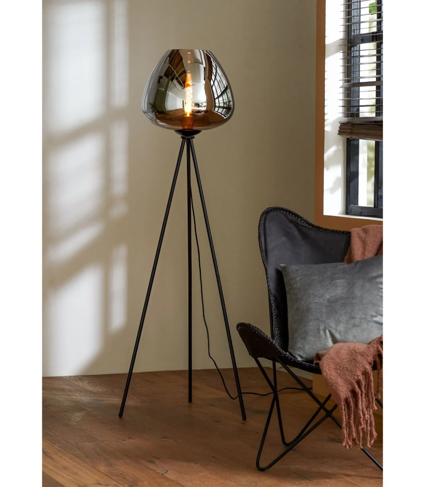 Vloerlamp Mayson - Grijs - Ø42x146 cm