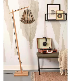 Vloerlamp Merapi - Bamboe/Zwart - 57x30x150cm