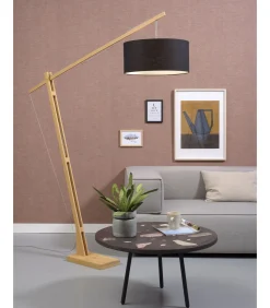 Vloerlamp Montblanc - Bamboe/Zwart - 175x47x207cm