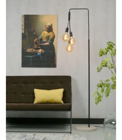 Vloerlamp Oslo - Zwart/Cement - 48x32x190cm - 3L