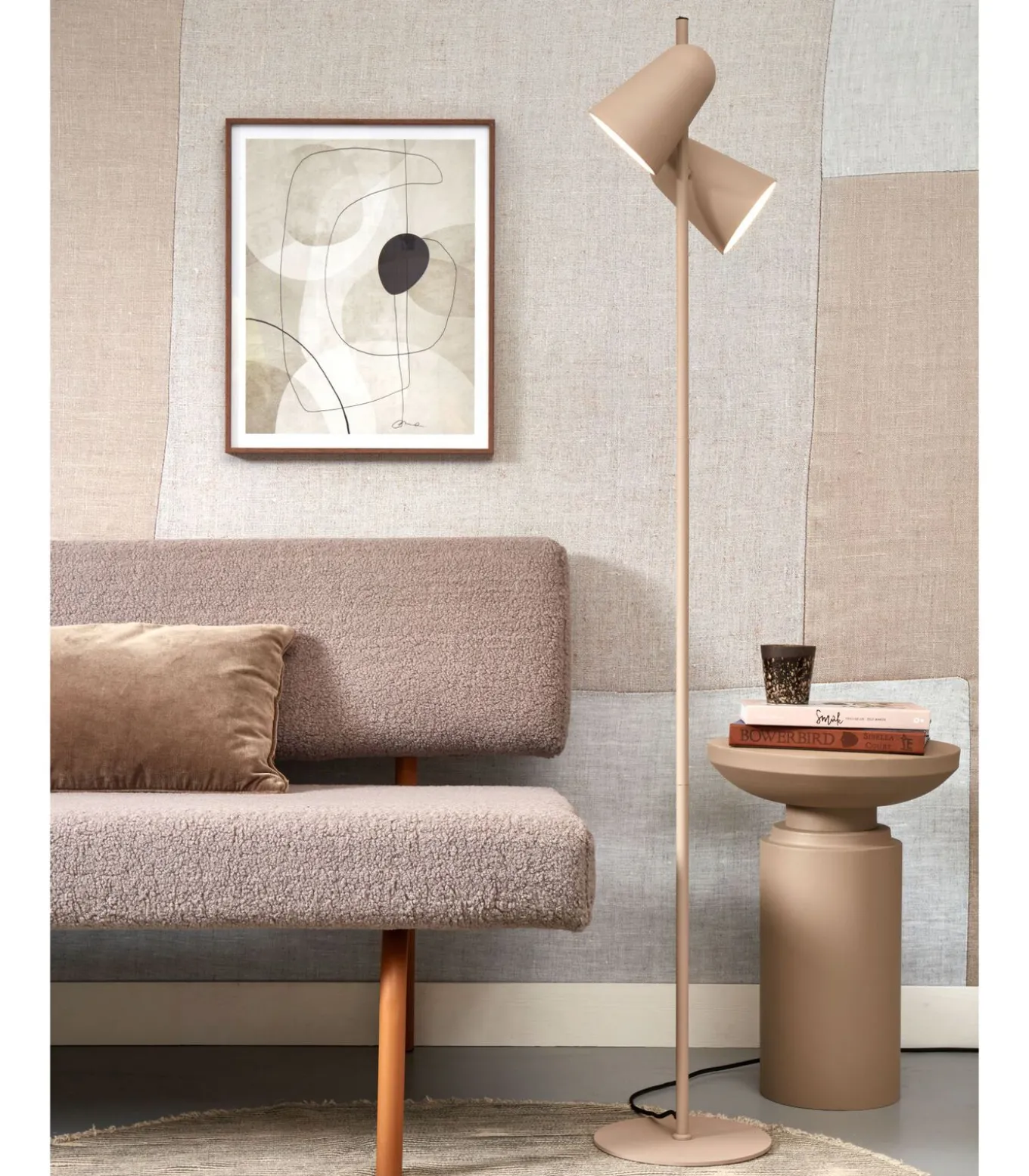 Vloerlamp Salamanca - Zand - 28x28x145cm - 2L